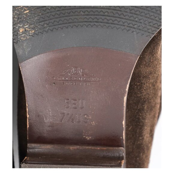 BALLY Valisa Retro 90s Square Toe Dark Brown Suede Lace-up Oxford Shoes - Picture 10 of 11